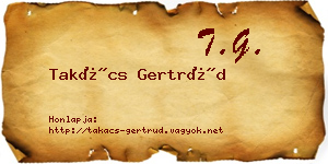 Takács Gertrúd névjegykártya